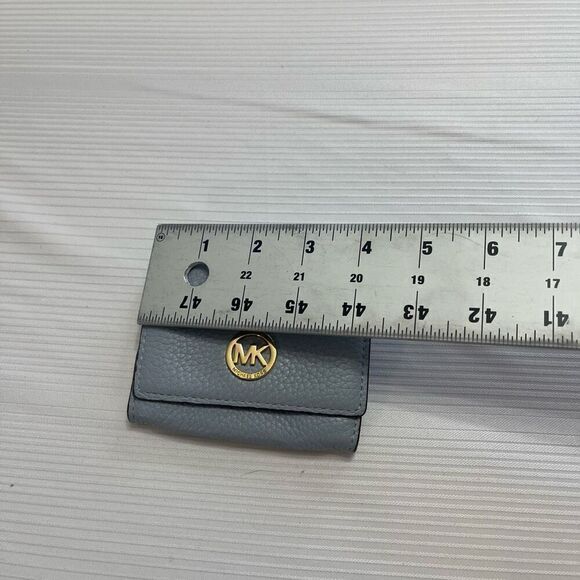 Michael Kors Mini Compact Blue Leather Card Wallet - Picture 3 of 9